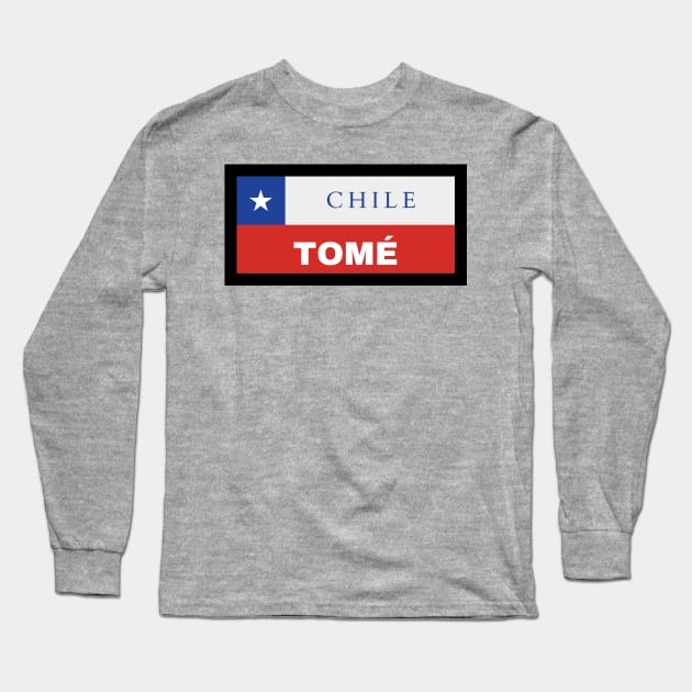 Tomé City in Chilean Flag Long Sleeve T-Shirt by aybe7elf